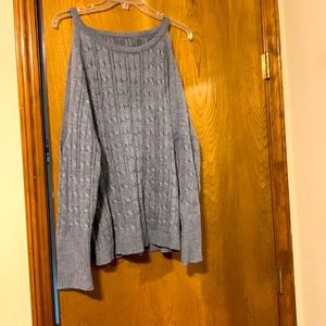 Grey open shoulder sweater
